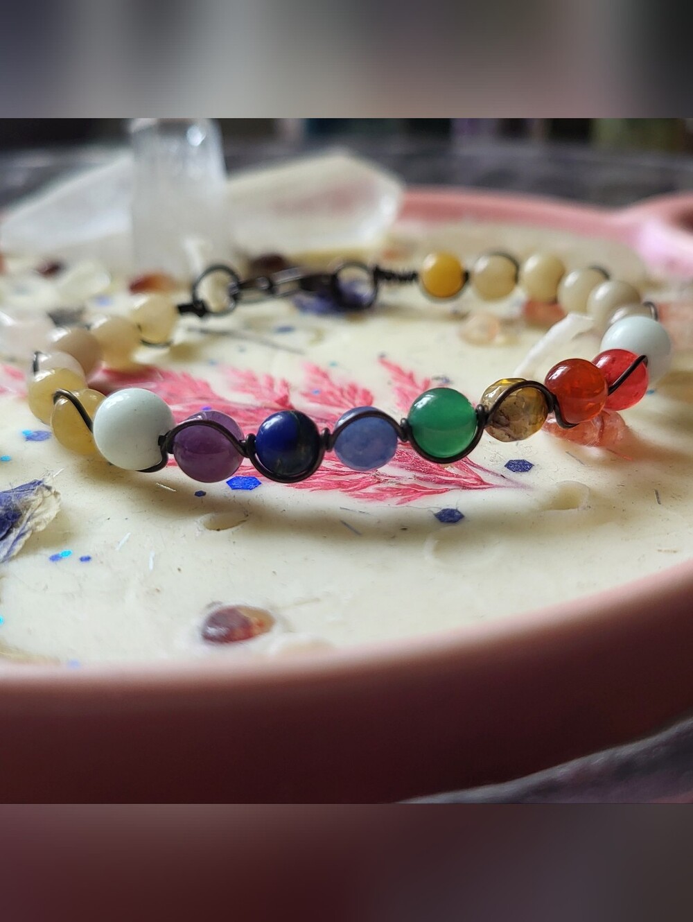 Handcrafted Bohemian Rainbow With GLOW Stone Bracelet
